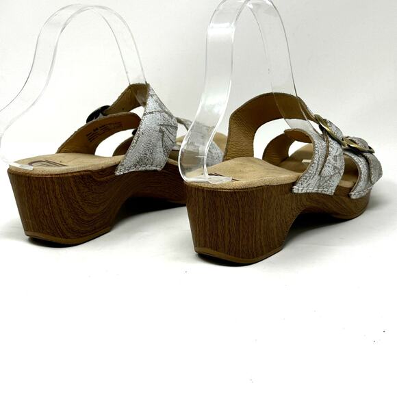 Dansko Sophie White Distressed Leather Sandals - Picture 4 of 12